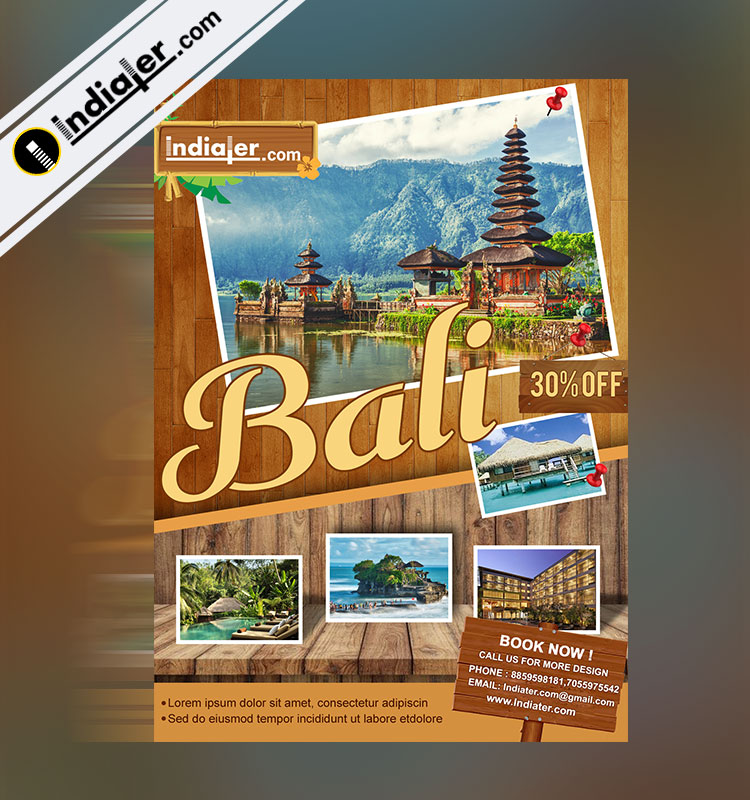 tropical bali travel flyer template