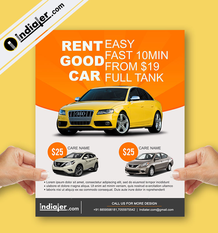 Free Car Rent Dealership Flyer PSD Templates Indiater