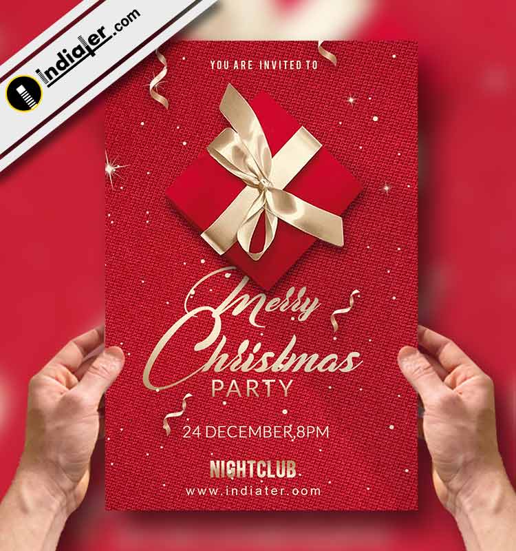 free Merry Christmas Party Flyer PSD Template