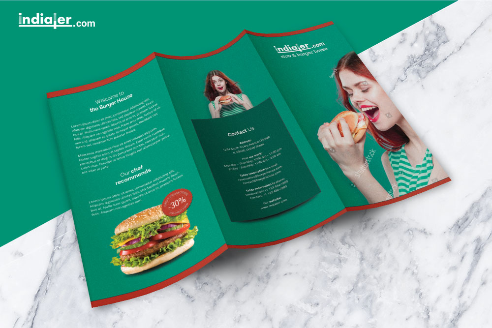 food-menu-tri-fold-brochure-psd-free-front