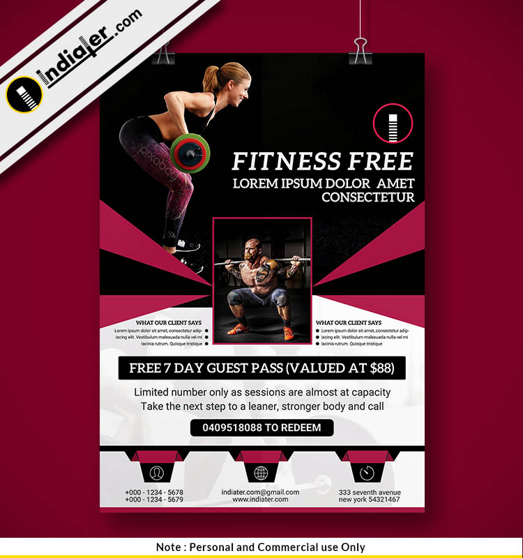 Download Pamphlet Design For Gym Psd Template Indiater PSD Mockup Templates
