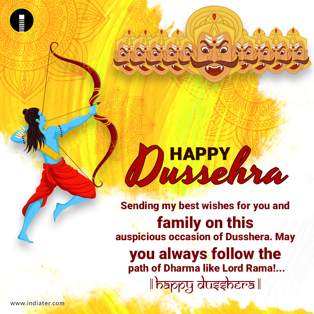 Free Happy Dussehra Greeting Card With Nice Quote Indiater