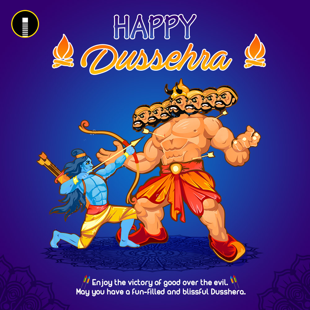Happy Dussehra Wishes Greeting Card Design Indiater