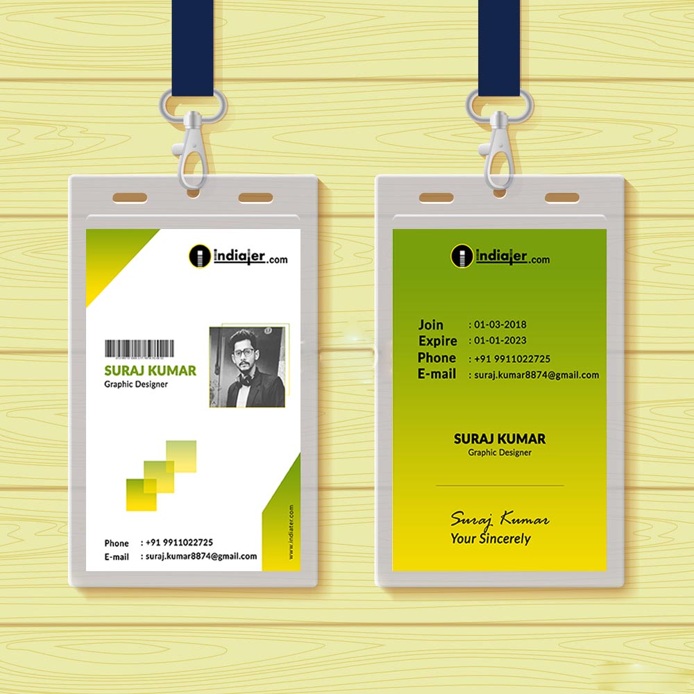 Multipurpose Corporate Office ID Card Free PSD Template - Indiater Intended For Faculty Id Card Template