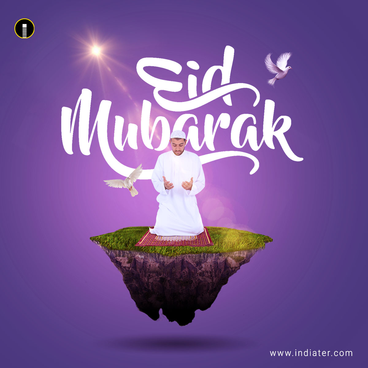 Eid Mubarak Cards Template Free PSD Download - Indiater