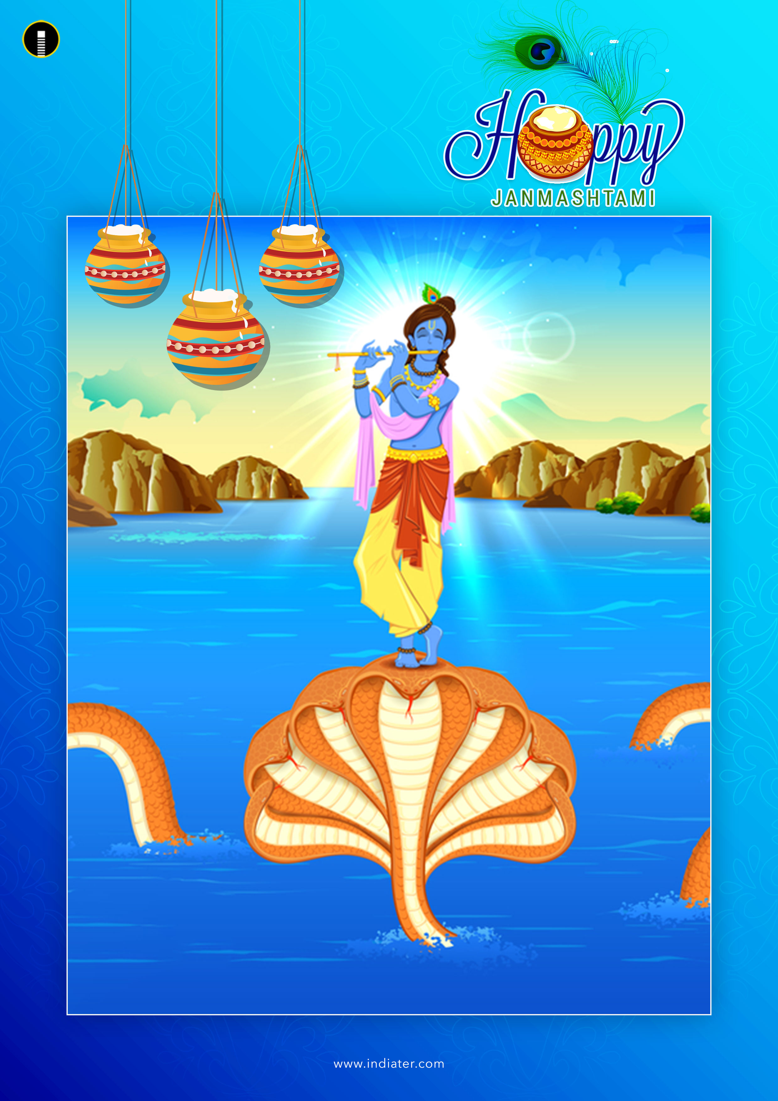 Happy-Krishna-Janmashtami-Poster-Design-With-Best-Wishes-Free-Download