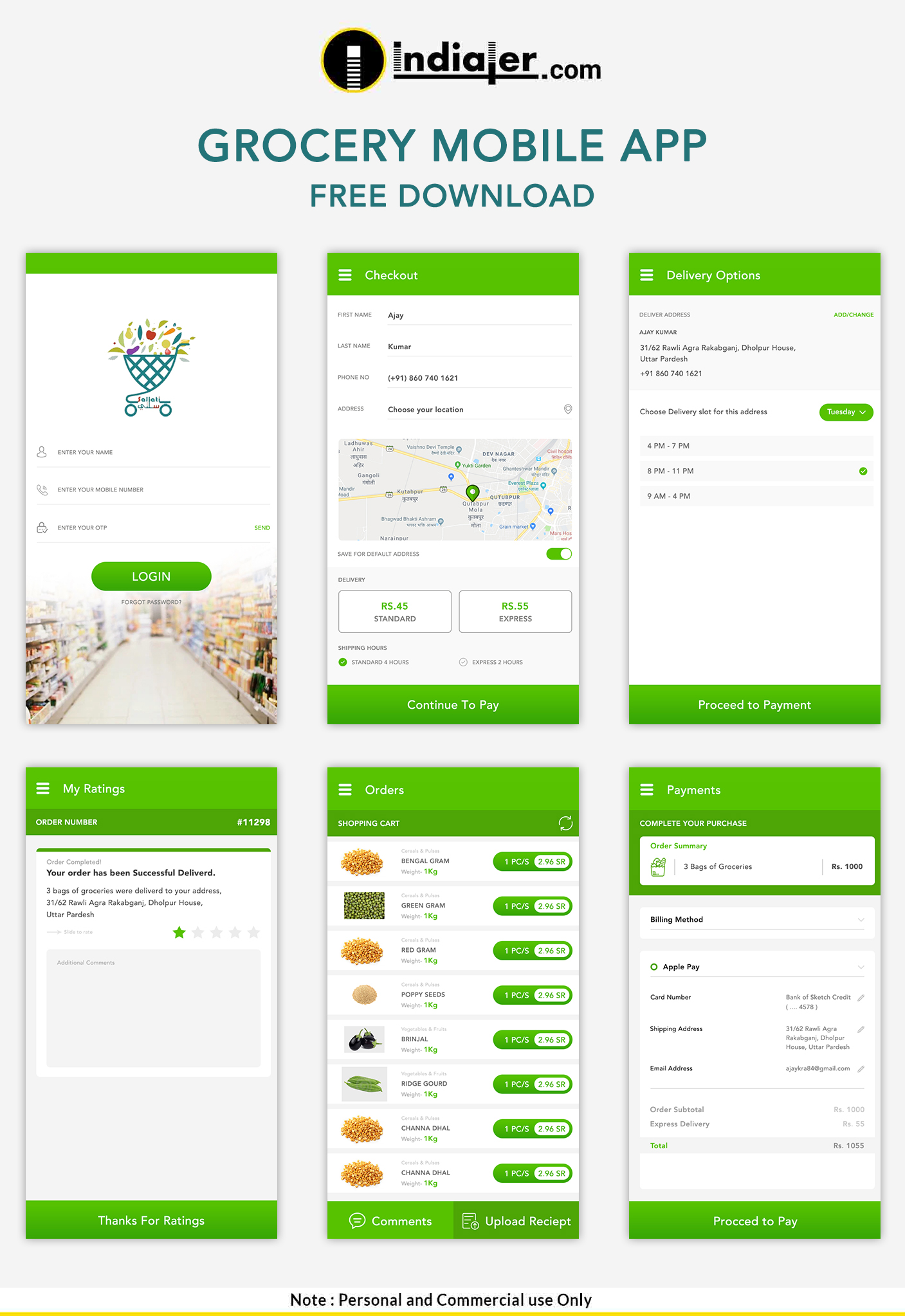 grocery mobile app templates free download