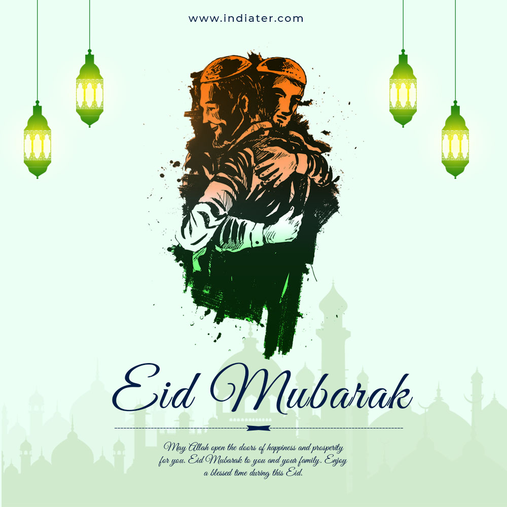10 + Free Eid Mubarak wishes, images, messages, quotes, status, photos,  wallpapers, and greetings, PSD Template, social media post - Indiater