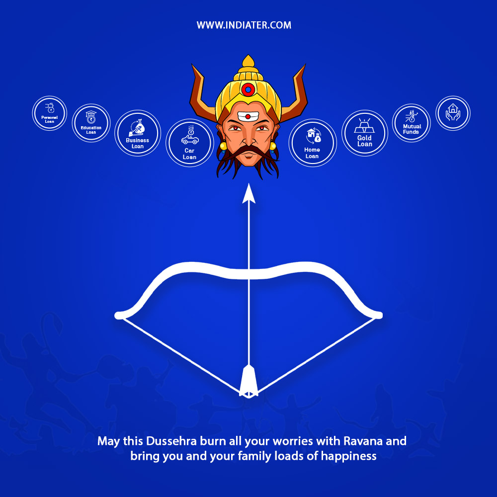Free Happy Dussehra PSD Banner For Business Loan Concept Design Template