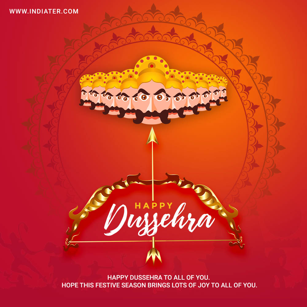 free-elegant-hindu-happy-dussehra-festival-greeting-card-design