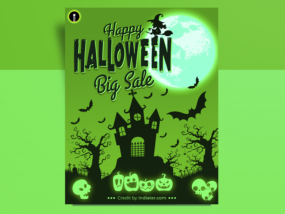 Halloween Seasonal Big Sale Free flyer template PSD