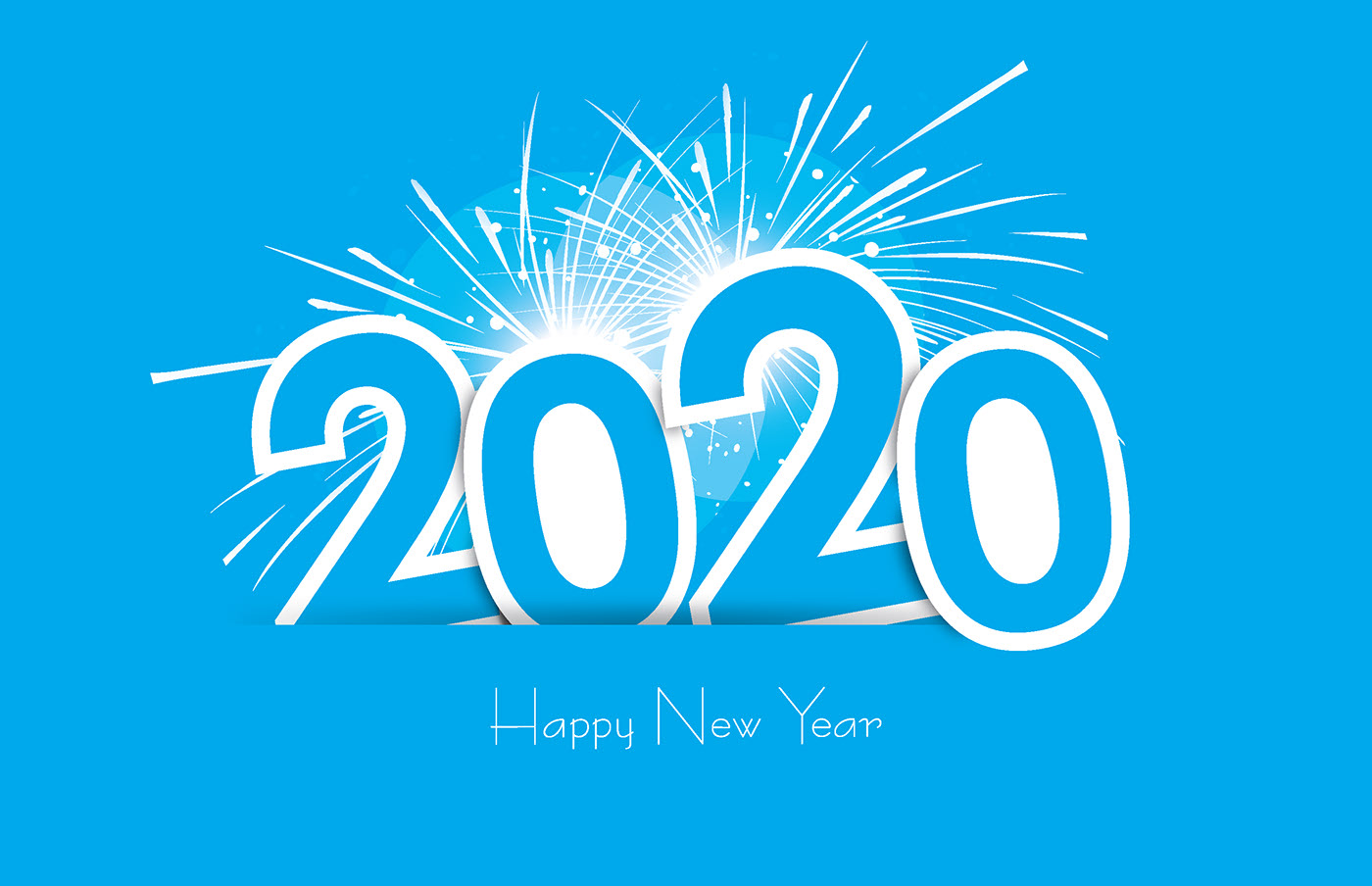 happy new year 2020 minimal typography image