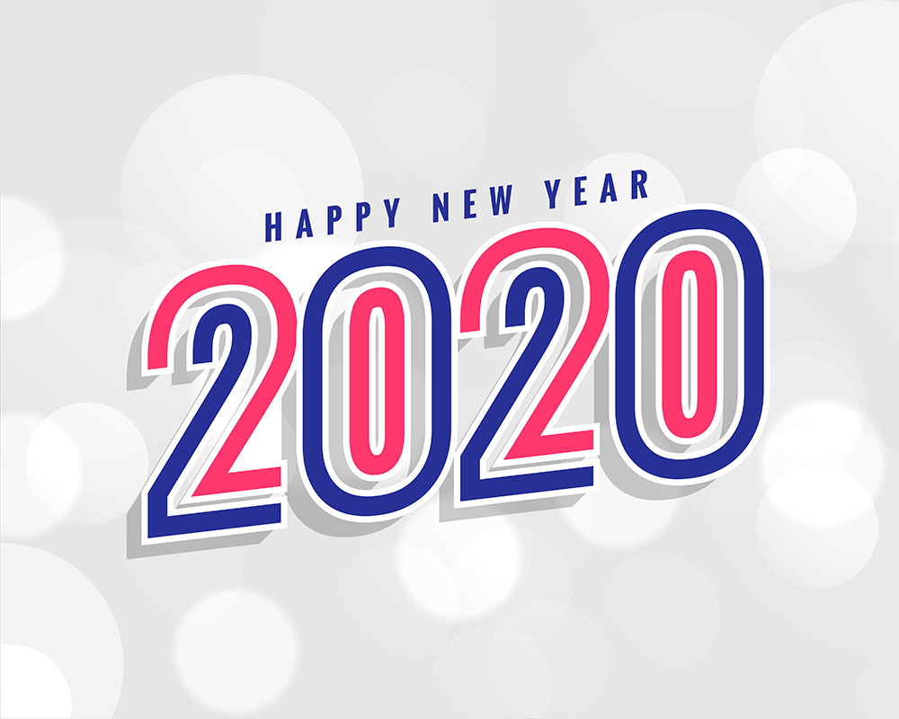 Trendy 2020 new year background in stylish Free Vector
