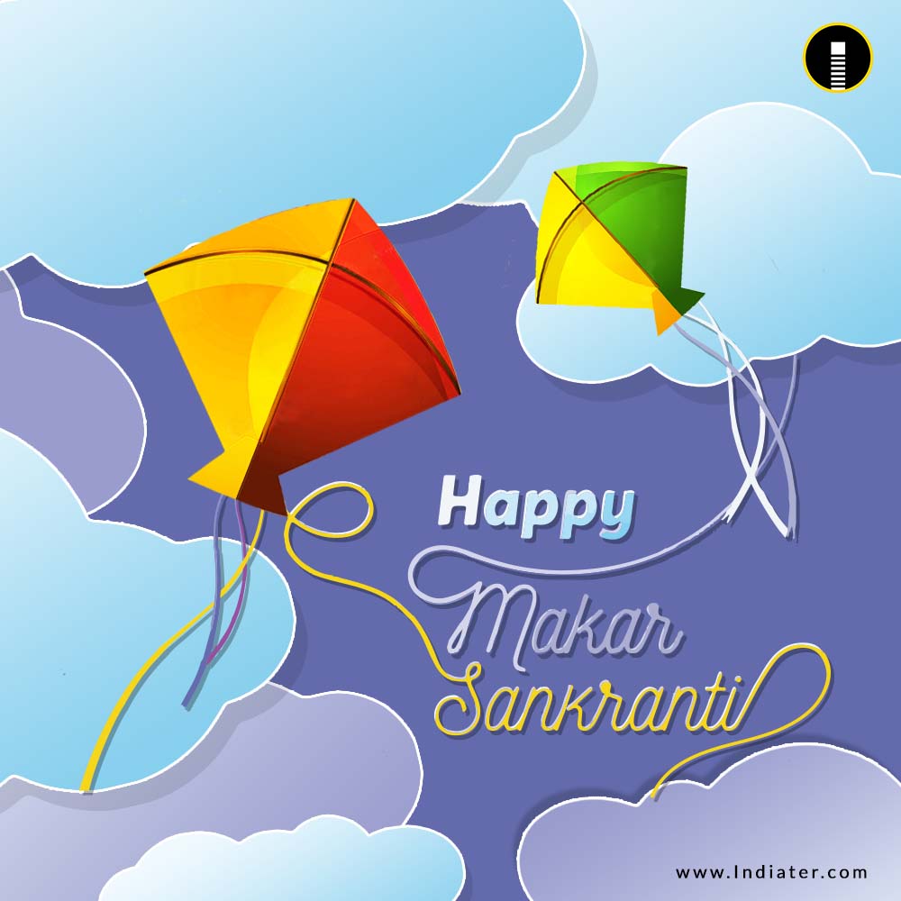 Happy Makar Sankranti Festival Creative with Colorful kite Greetings