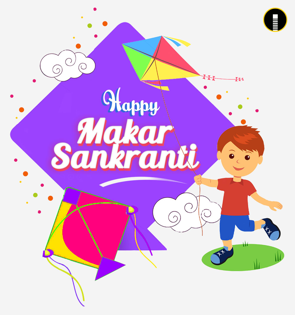 Celebrate Makar Sankranti background with colorful kites Greetings cards