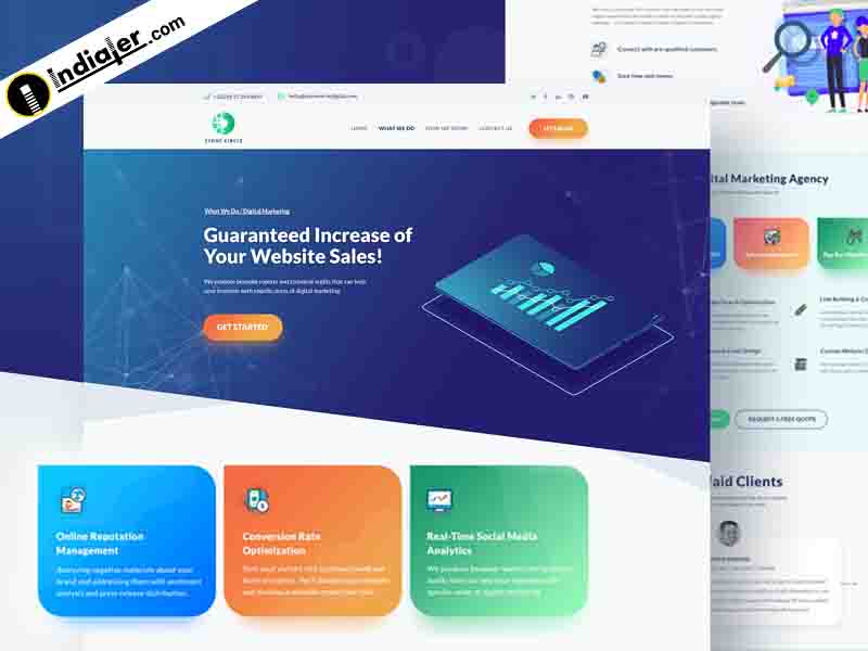 Download Download Digital Marketing Landing Page Free Psd Template Indiater PSD Mockup Templates