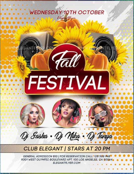 Customizable Fall Festival Free Flyer PSD Template Design