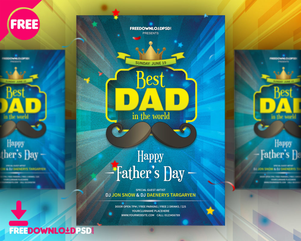 Free Best Fathers Day Flyer Print Templates 2020