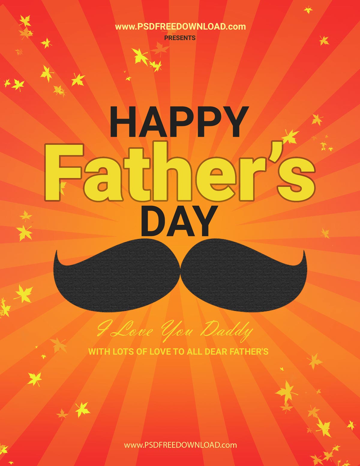 Free Happy Fathers Day Flyer Banner or Poster PSD Image
