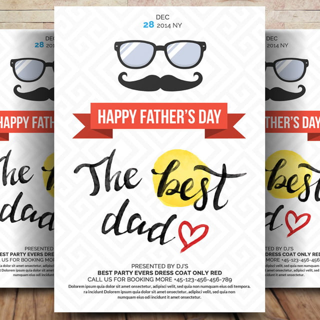 Happy Fathers Day Flyer Template for Free Download