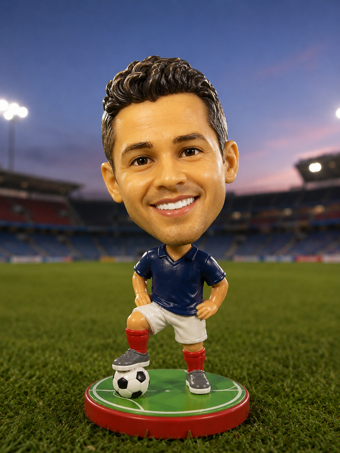 AI Soccer Bobblehead Toy Generator | Custom Plastic Football Figurine Prompt