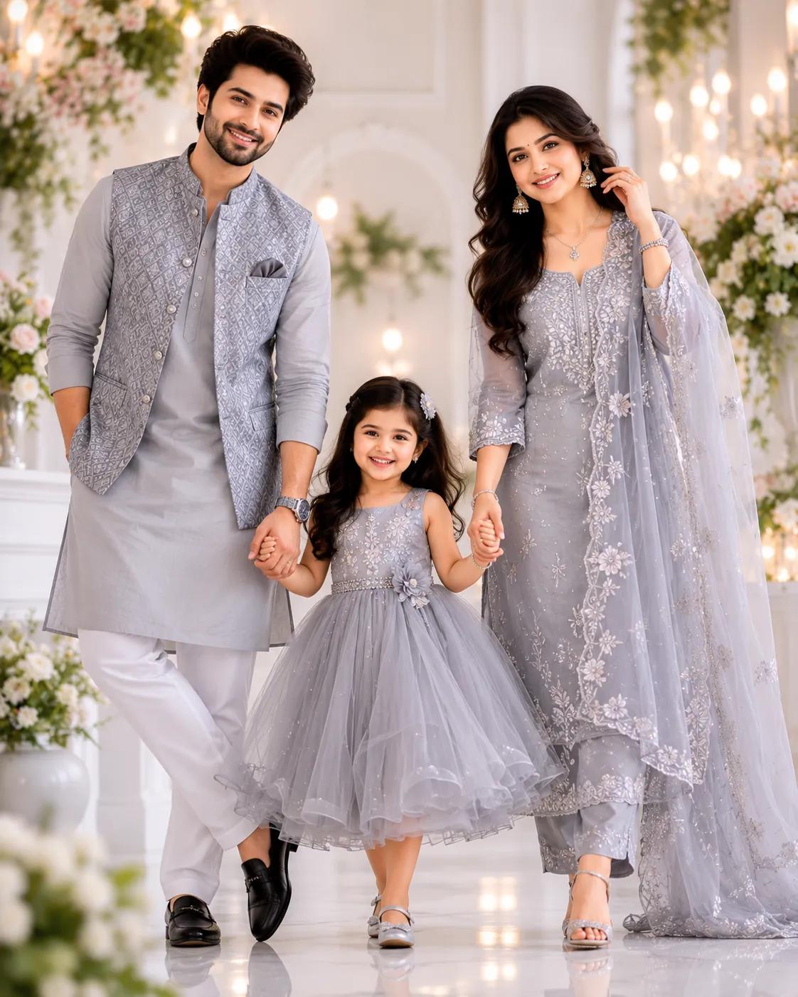 Indian Family Portrait AI Prompt | Ultra Realistic Luxury Studio Photography (8K)