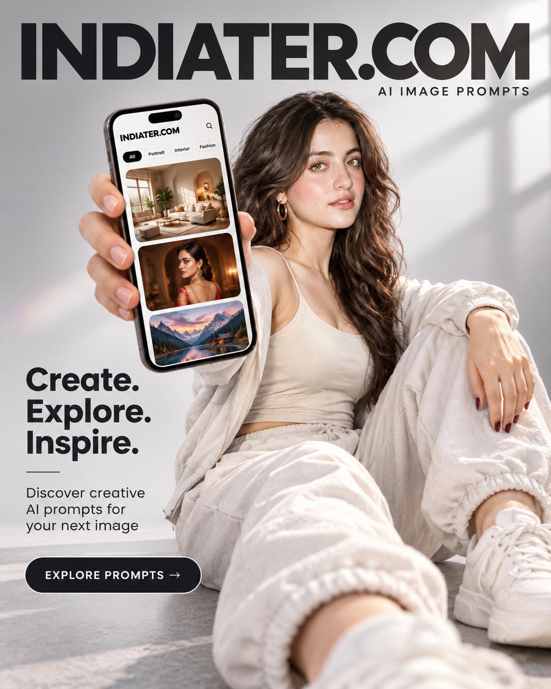 Indiater AI Image Prompt ChatGPT | Website Promotional Poster & Social Media Design