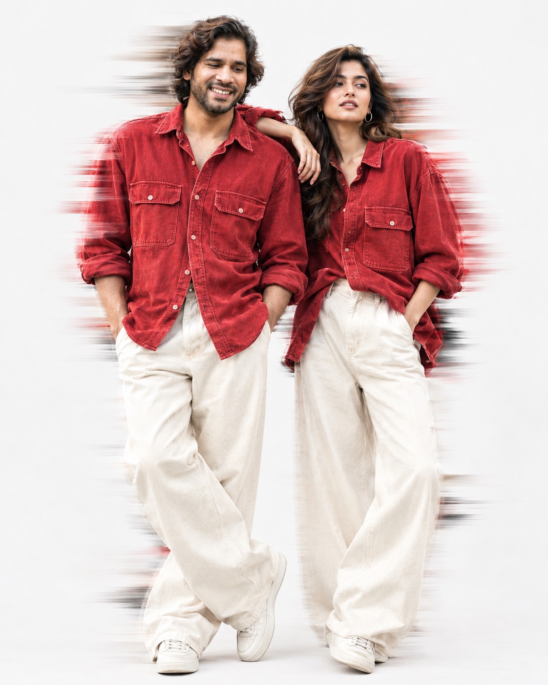Modern Couple Fashion Editorial with Motion Blur | AI Image Prompt