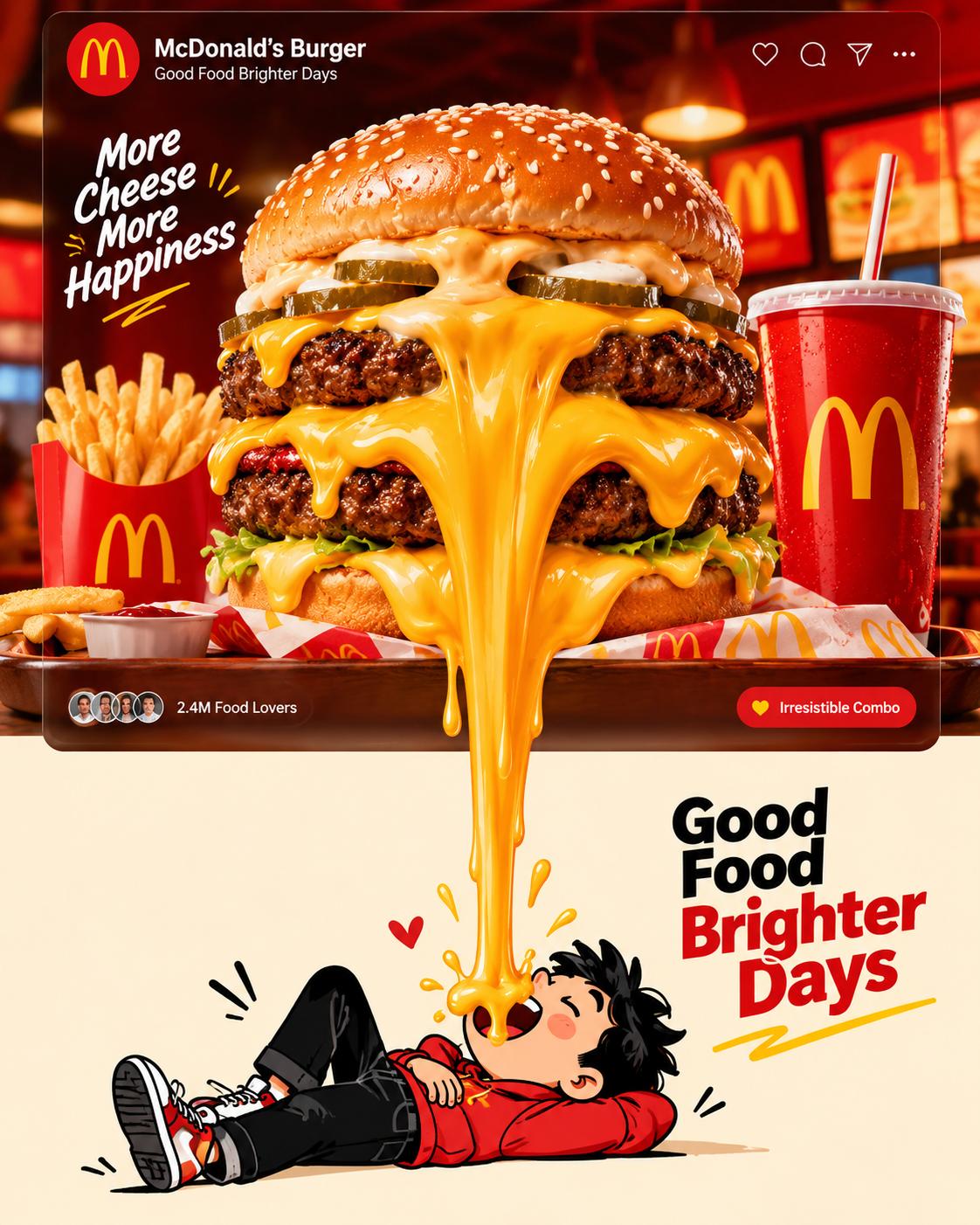 Premium Burger Fast Food Advertisement Photorealistic Ads AI Prompt | Cinematic Commercial Creative