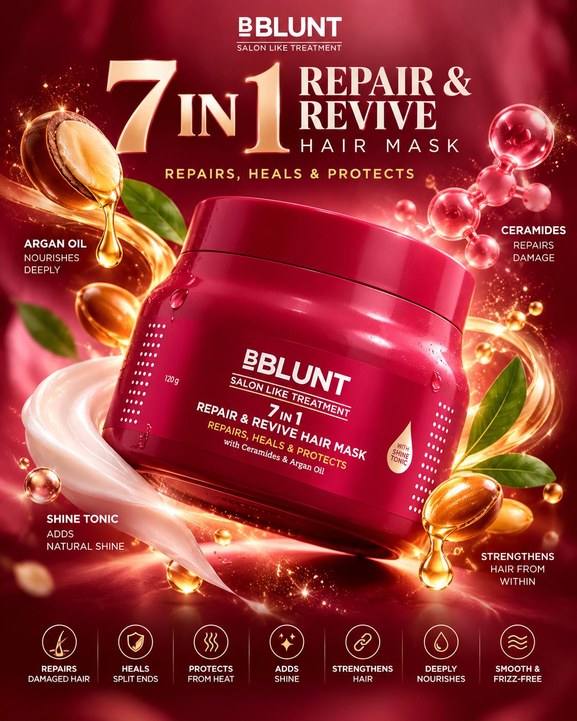 Hair Repair Product Luxury Style Ads AI Prompt | Premium eCommerce Advertising Poster