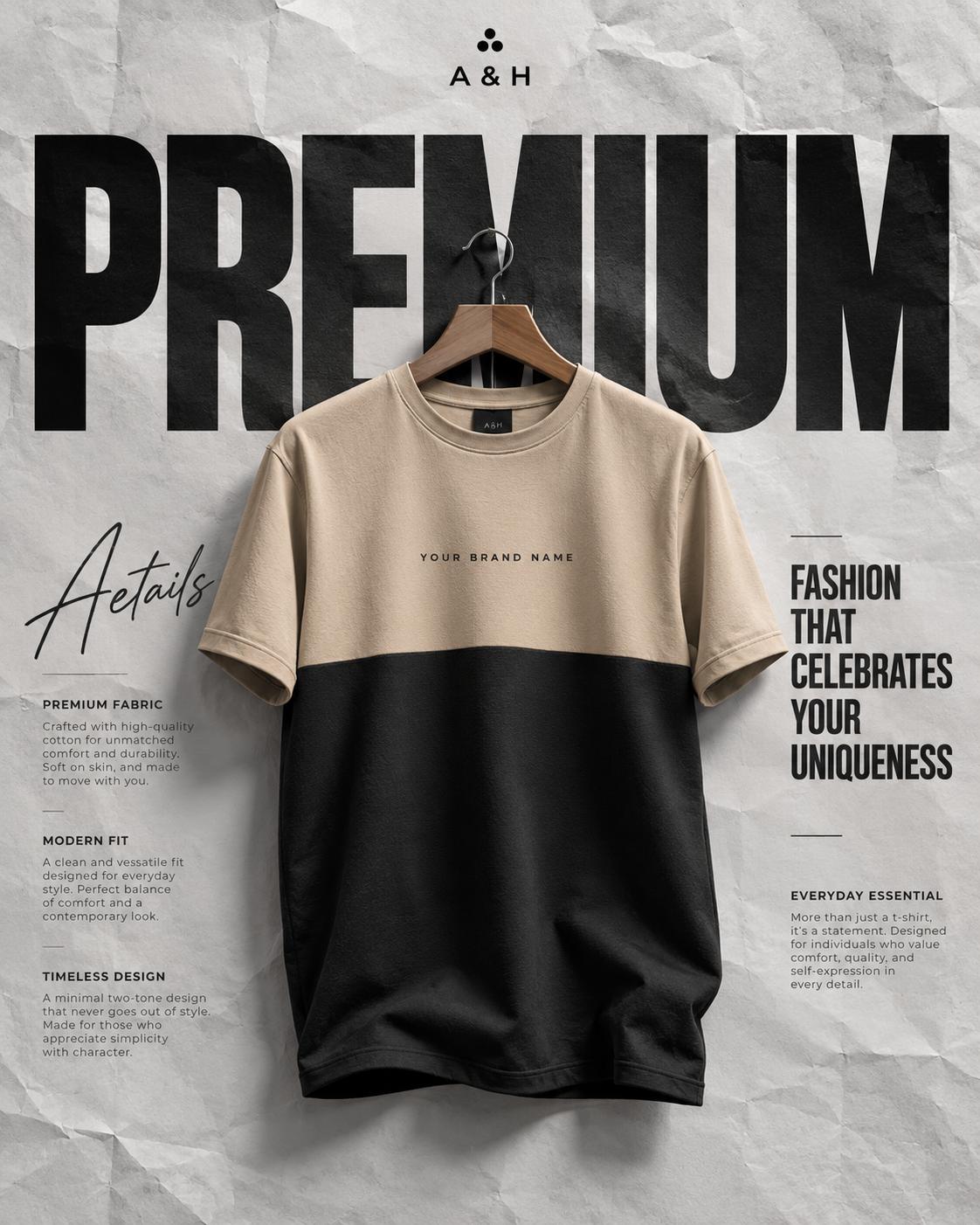 Premium T-Shirt Advertisement Poster AI Prompt ChatGPT | Minimalist Luxury Fashion Campaign Design