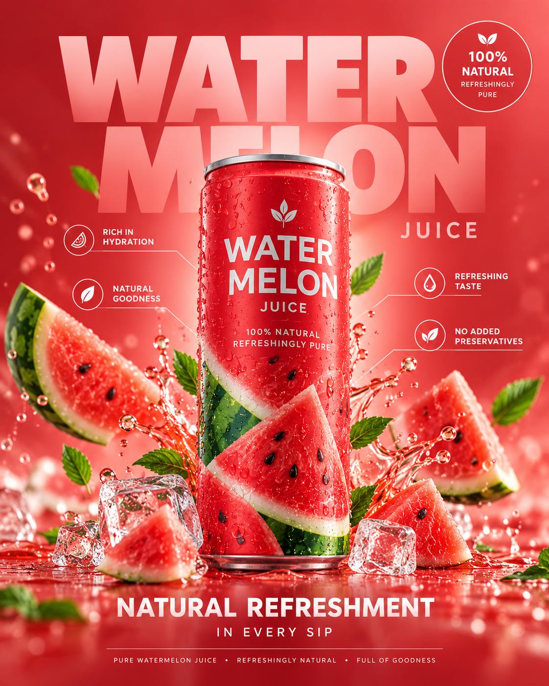 Premium Juice Product Advertisement AI Image Prompt ChatGPT | Luxury Commercial Poster, Floating Ingredients & Cinematic Studio Lighting