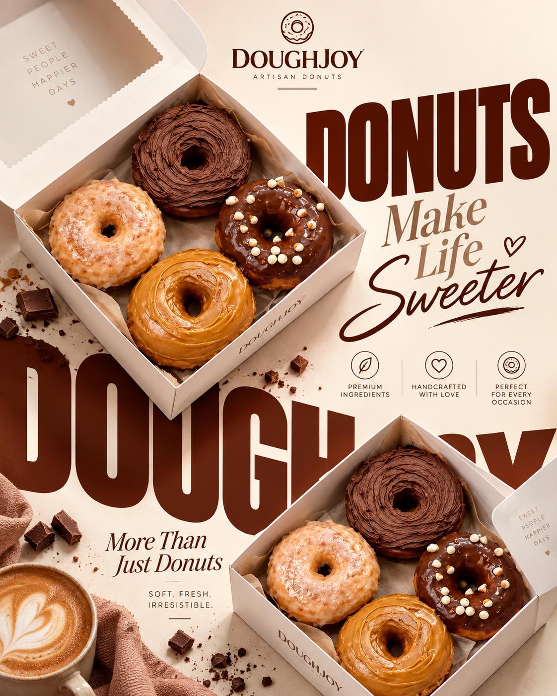 Premium donut advertising AI prompt | Gourmet product poster & studio lighting