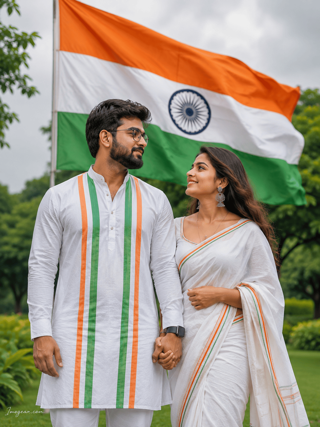 15 August Couple AI Photo Prompt | Personalized Indian Independence Day Portrait