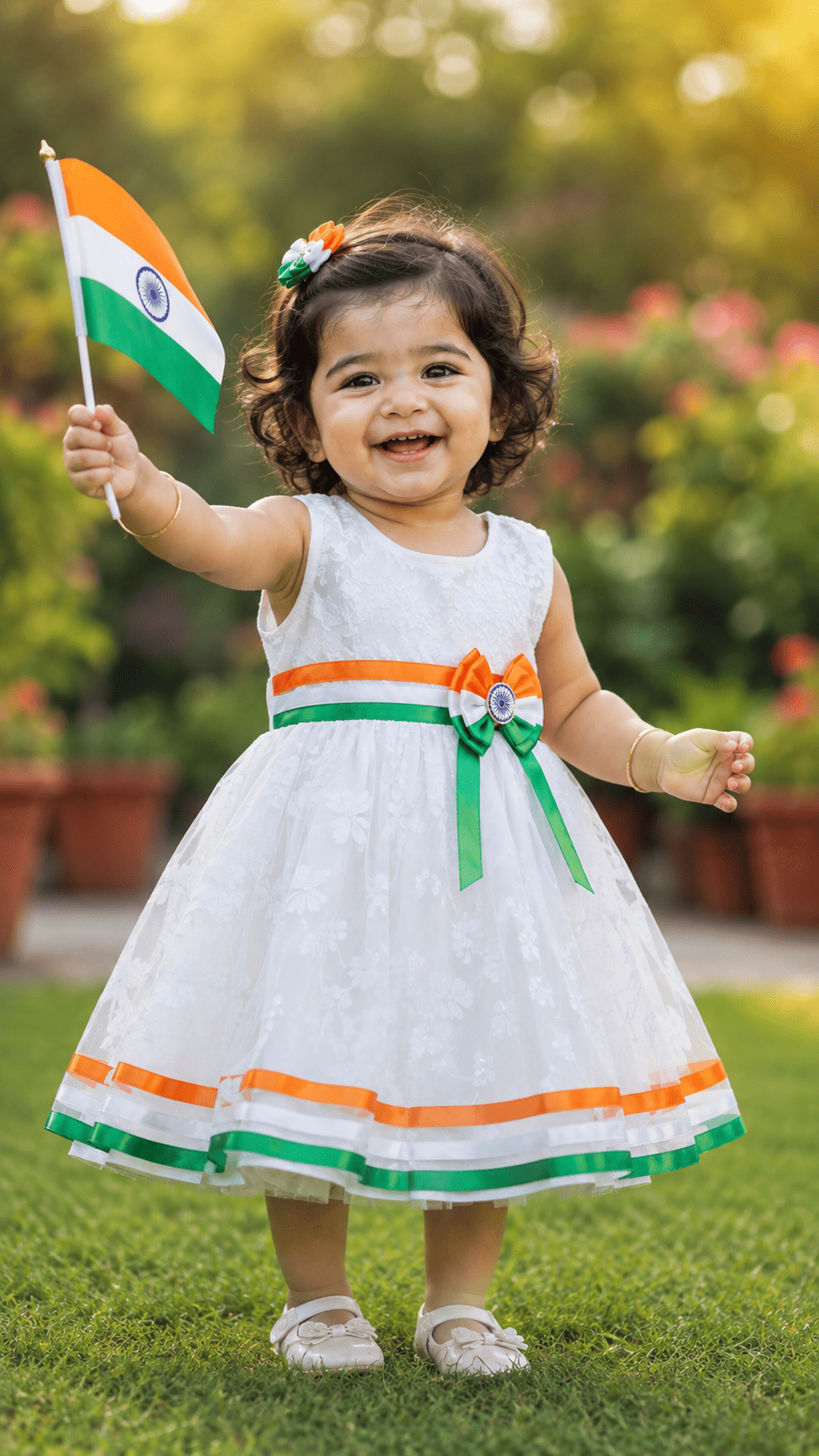 15 August Indian Baby Girl AI Prompt | Cute Independence Day Portrait