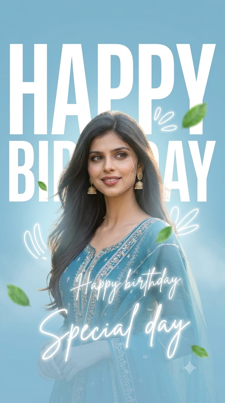 Aesthetic Happy Birthday Poster AI Prompt | Modern Instagram Editorial Design