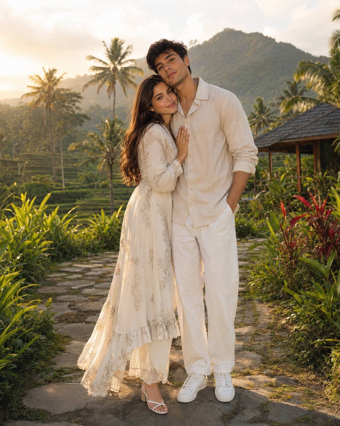 AI Bali Couple Photo AI image Prompt | Ultra-Realistic Tropical Vacation Couple Portrait