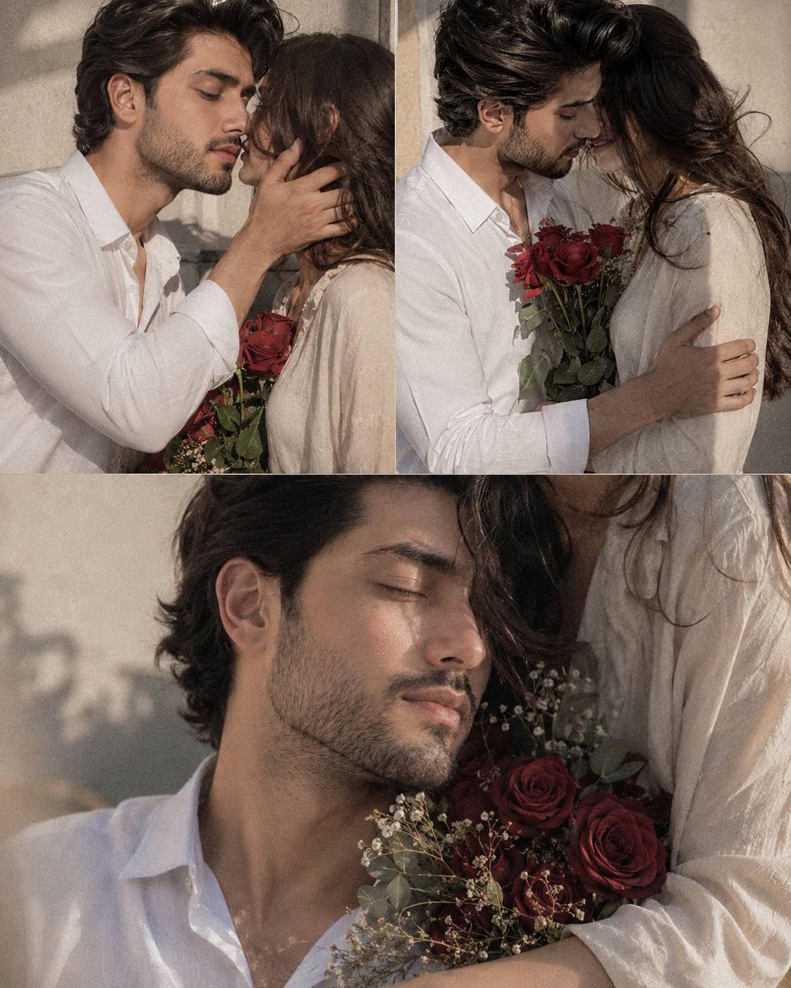 AI Romantic Rose Bouquet Portrait Prompt | Cinematic Multi-Frame Aesthetic Ai photo Prompt
