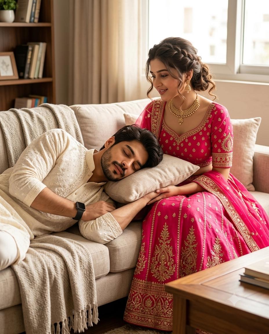 Romantic Couple Portrait Cinematic Style AI Image Prompt | Cozy Indoor