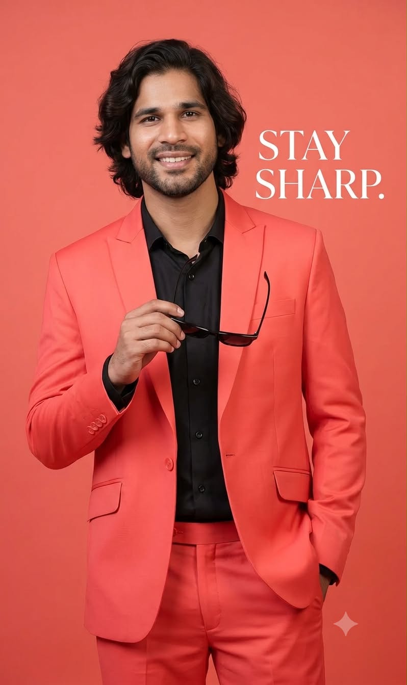 Coral Fashion Model Editorial Portrait Photorealistic AI Prompt Stay Sharp 4:5