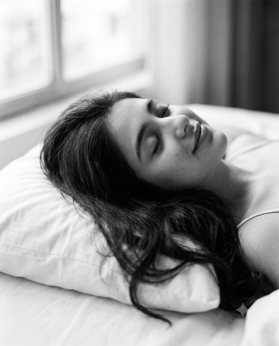 Dreamy Black and White Cinematic Portrait of a Woman | Ultra-Realistic 35mm Film AI Prompt