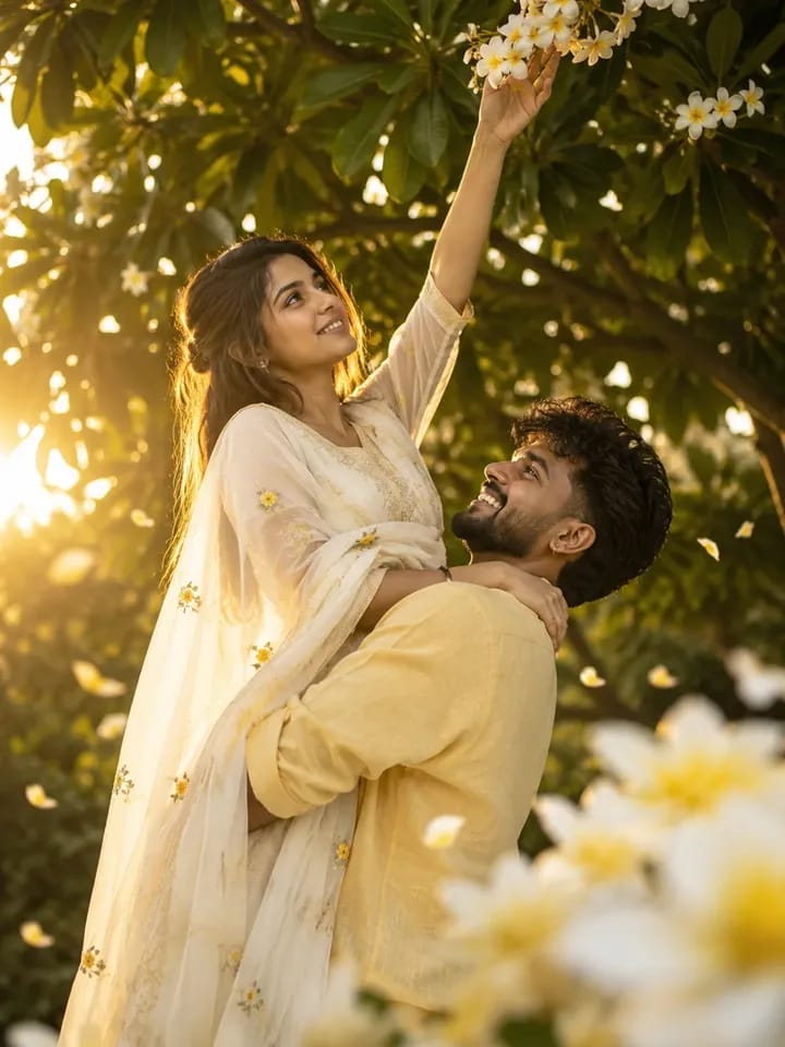 Dreamy Floral Couple Photography AI Prompt | Cinematic Floral Photography