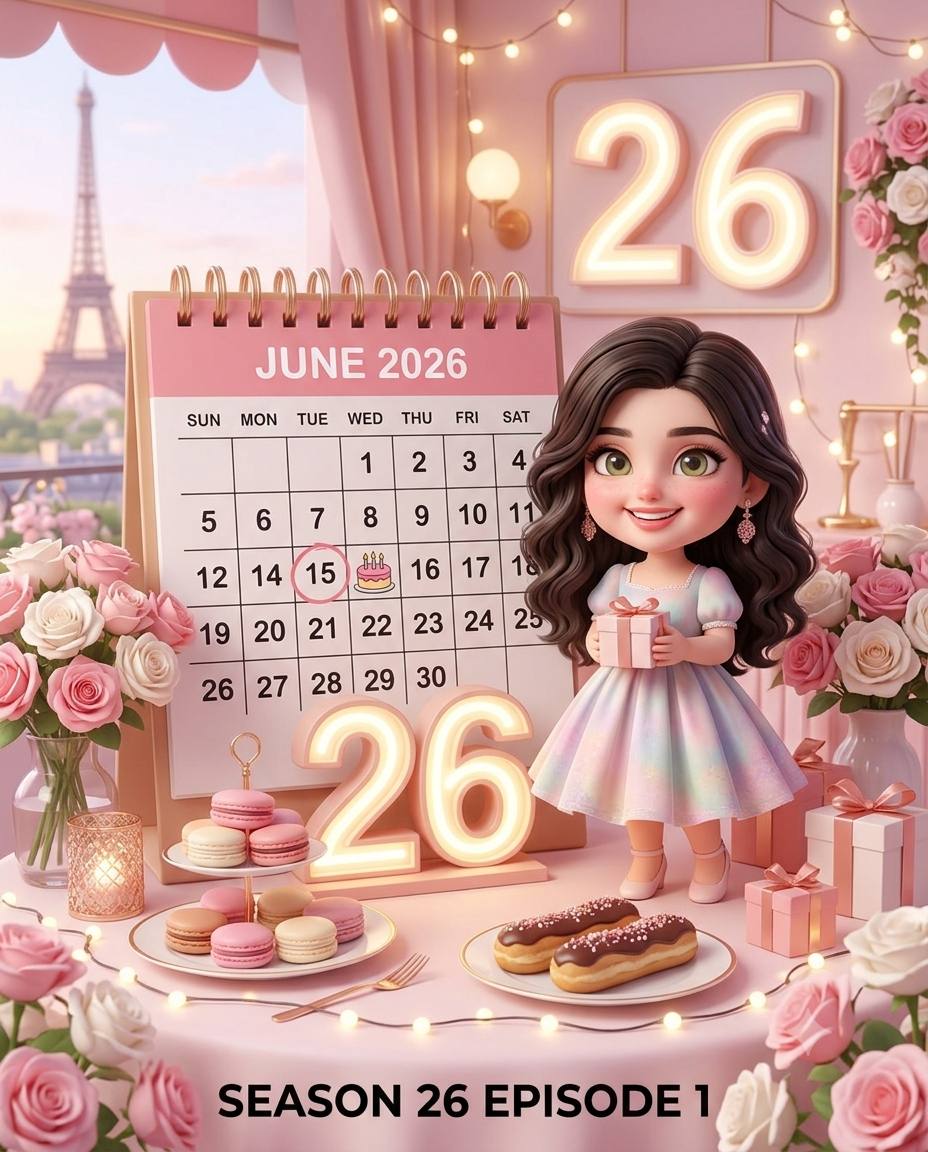 Birthday Calendar + 3D Chibi AI Prompt + Pastel Paris Calendar Style