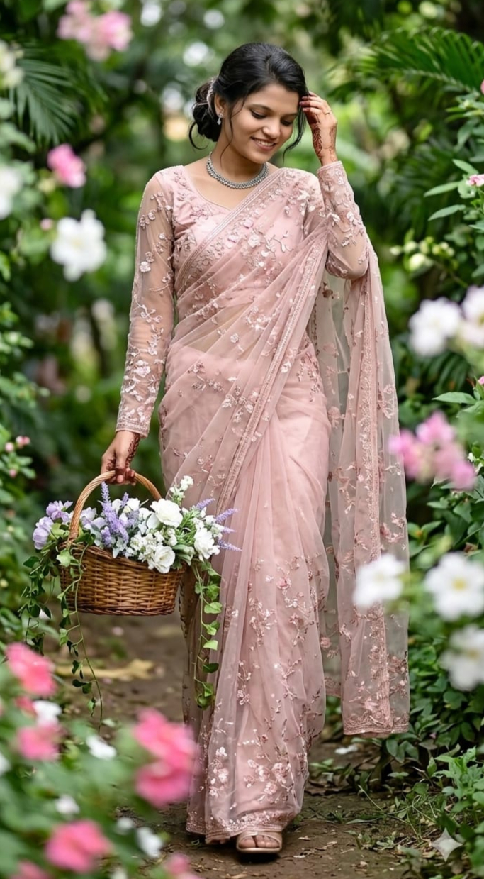 Fairytale Forest Saree Portrait AI Prompt | Cinematic Editorial Fashion Photography