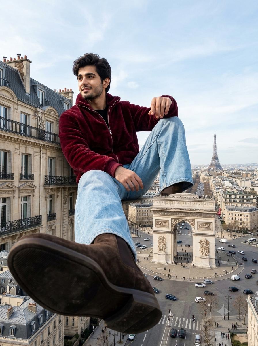 Giant Paris luxury AI prompt | Arc de Triomphe & cinematic travel editorial