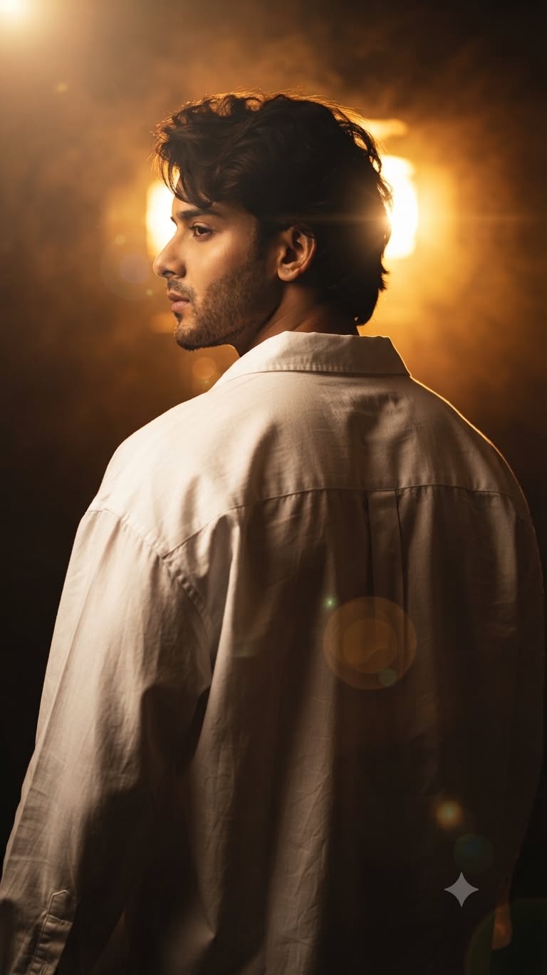 Golden Sunset Side Profile Man Portrait | AI Image Prompt