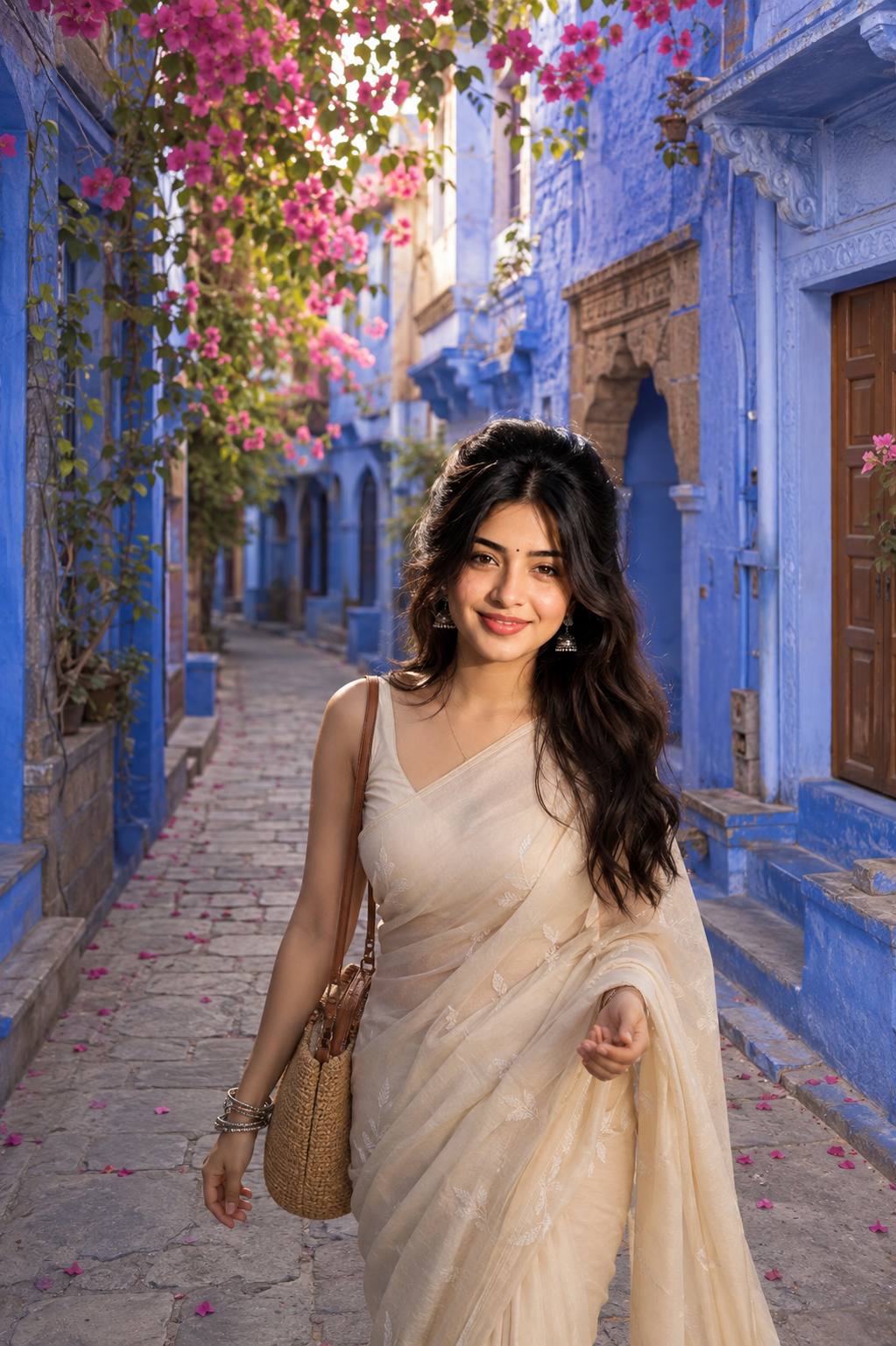 Jodhpur Blue City Portrait Prompt | Ultra-Realistic Indian Heritage Street Photography | AI image prompt