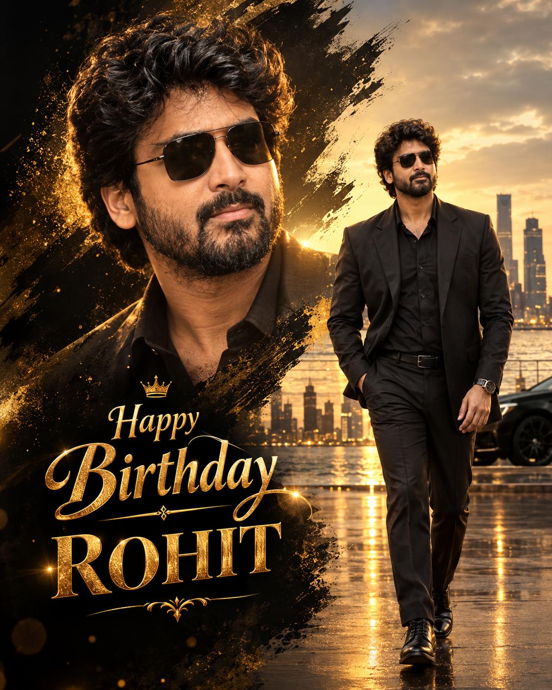 Luxury Black & Gold Birthday Tribute Poster Ai Prompt | Cinematic AI Portrait