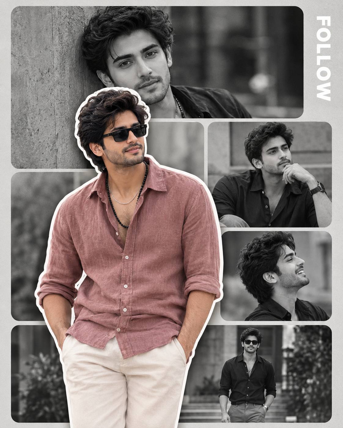 Ultra-Realistic Luxury Fashion Collage of Indian Man | 5 Portrait AI Prompt