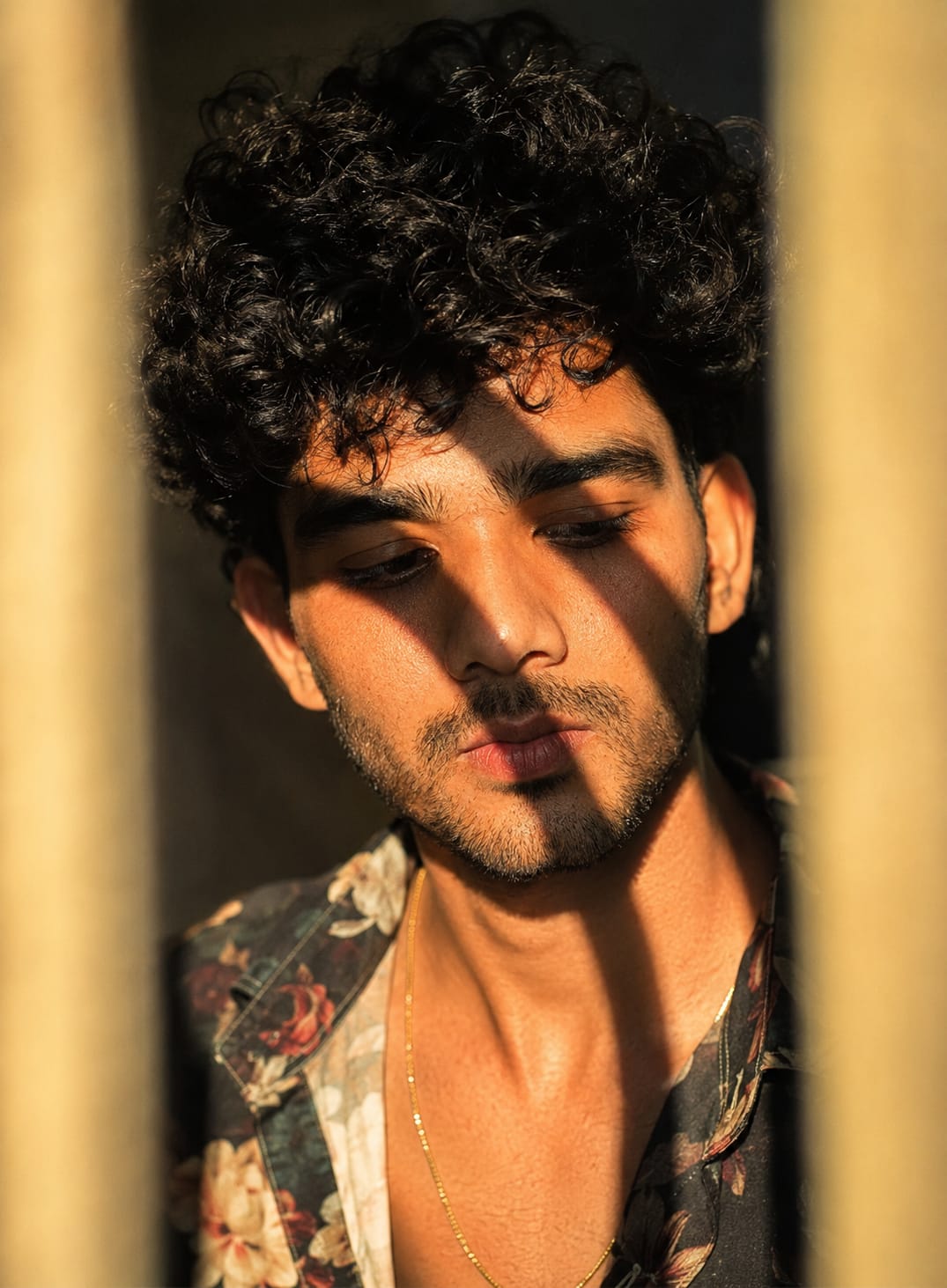 Moody Editorial Portrait AI Prompt | Cinematic Golden Hour Men's Fashion (8K)